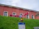 Rhine Powerstation and Swiss Bike Route Signs